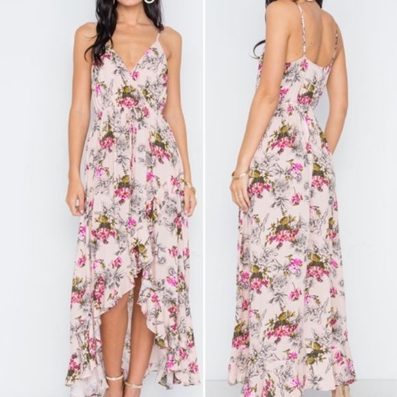 Trend Setter Diva Boutique Dresses & Skirts - Last 1! FLORAL HIGH LOW MAXI DRESS